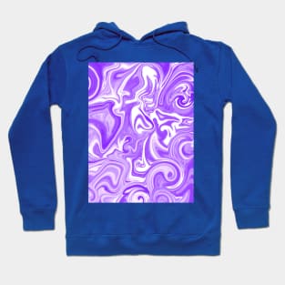 Fluid Purple and White Swirly Pattern Hoodie